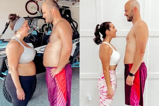 Супруги вместе похудели на 65+ кг на двоих: узнайте их поразительно милый секрет преображения