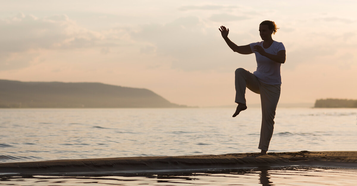 Qi Gong Sunset woman
