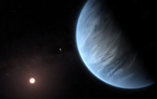 Планета K2-18b в представлении художника