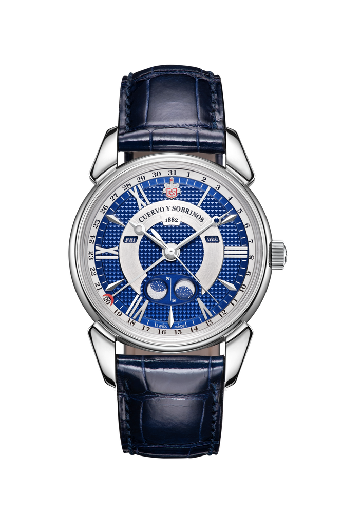 Часы Cuervo y Sobrinos Historiador Maestro Doble Luna с индикацией фаз луны Часы Cuervo y Sobrinos Historiador Maestro Doble Luna с индикацией фаз луны