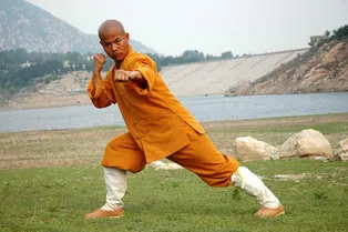 Как шаолиньские монахи тренируются разбивать кирпичи ударом руки