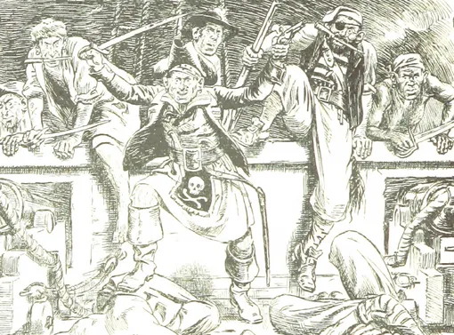 В юности Александр Селькирк возможно был пиратом (иллюстрация из книги «A Pictorial History of America...»)