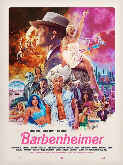 Шутливый постер «Барбигеймера», сделанный дизайнером Шоном Лонгмором
