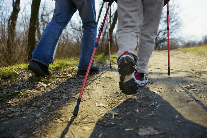 Чтобы начать заниматься скандинавской ходьбой, необходимо всего лишь приобрести специальные палки для ходьбы и гордо гулять с ними по улице или в парке. Даже если ваш отец далек от спорта, такая активность ему точно понравится.