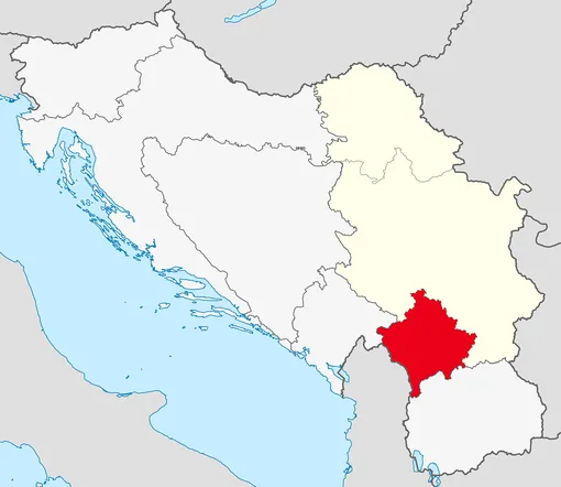 Косово на карте бывшей Югославии