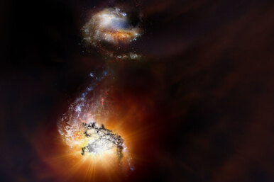 Грандиозное космическое шоу: как две галактики создают новый мир звезд