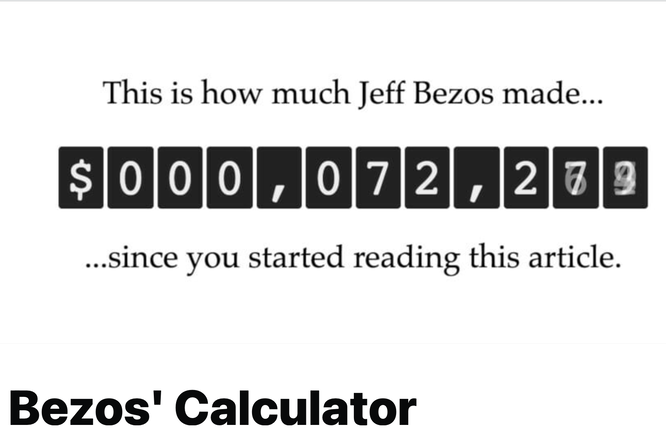 Появился онлайн-счетчик, показывающий рост доходов Джеффа Безоса — самого богатого человека в мире