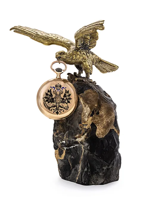 ПАВЕЛЪ БУРЕ. Золотые часы из кабинета Его Императорского Величества на подчаснике – конец XIX -начало XX веков
