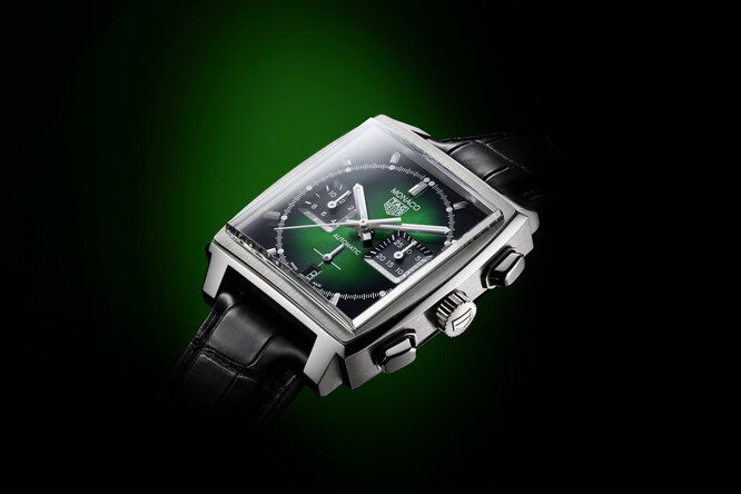 Хронограф Стива Маккуина стал зеленым: ТAG Heuer Monaco Green Dial Хронограф Стива Маккуина стал зеленым: ТAG Heuer Monaco Green Dial