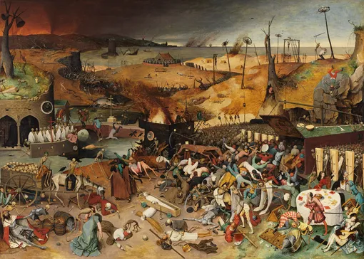 Картина Питера Брейгеля Старшего «Триумф смерти» (1562) изображает чуму, которая губила целые города