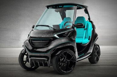 Взгляните на странный гольф-кар от компании Mansory: очень много карбона, холодильник и 10 лошадиных сил