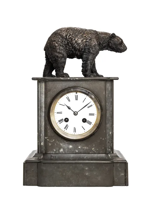 ПАВЕЛЪ БУРЕ. Настольные (каминные) часы с фигурой медведя. Конец XIX — начало XX