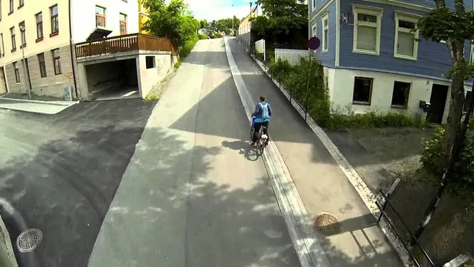 Подъемник для велосипедов в норвежском Тронхейме.