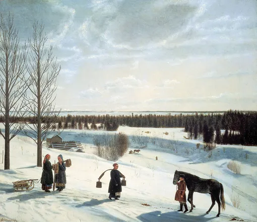 Картина Н. С. Крылова «Русская зима» (1827)