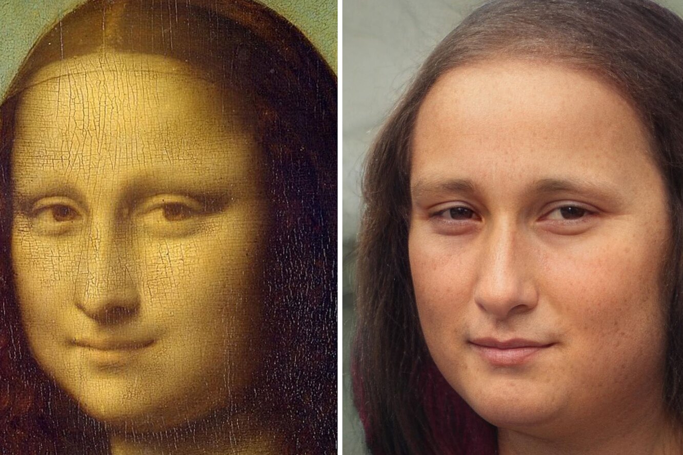 Рассматривая два снимка или портрета одного человека. Леонардо да Винчи. Нейросеть портрет моны Лизы.