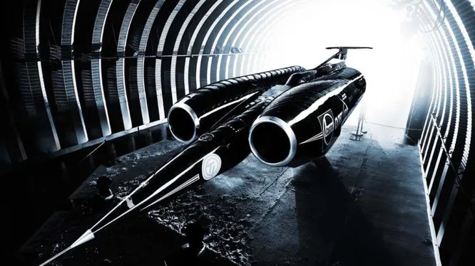 1997 Thrust SSC. Космический корабль на колёсах. Первый и единственный автомобиль, преодолевший звуковой барьер. Максимальная скорость 1228 км/ч, рекорд установлен 15 октября 1997 года.
