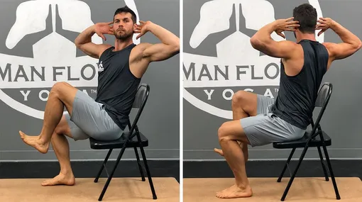 Упражнения на стуле позволяют прокачать почти все мышцы тела