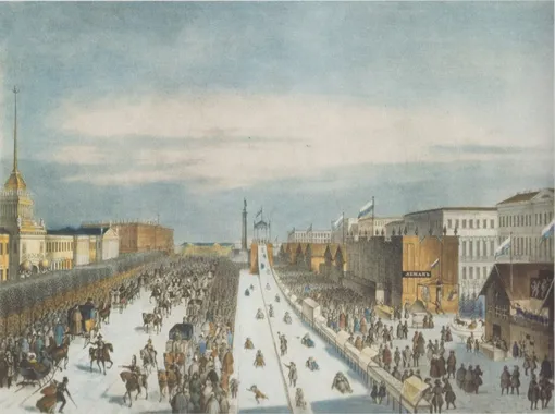 Катальная гора в Петербурге, начало 19 века