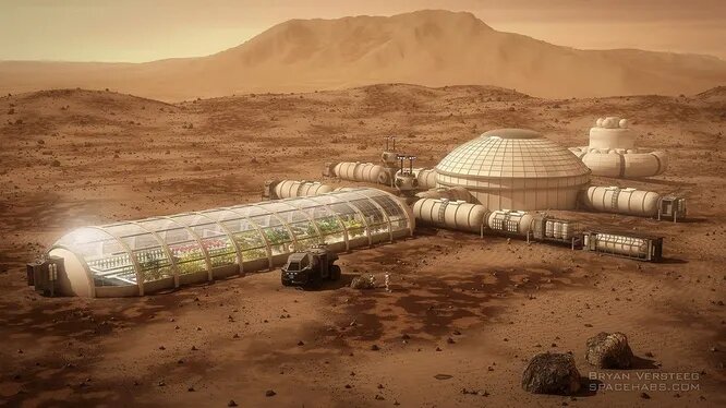 Аванпост на Марсе не за горами, и скорее всего он будет устроен солиднее, чем в «Марсианине». К 2030 году на красной планете планируется развернуть зону в 100 км, в которую будут входить жилые помещения и научные постройки. Со временем на Марсе возможно будет выращивать еду и добывать воду.