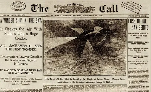 Газета The Call, в которой опубликовали новость о воздушном корабле