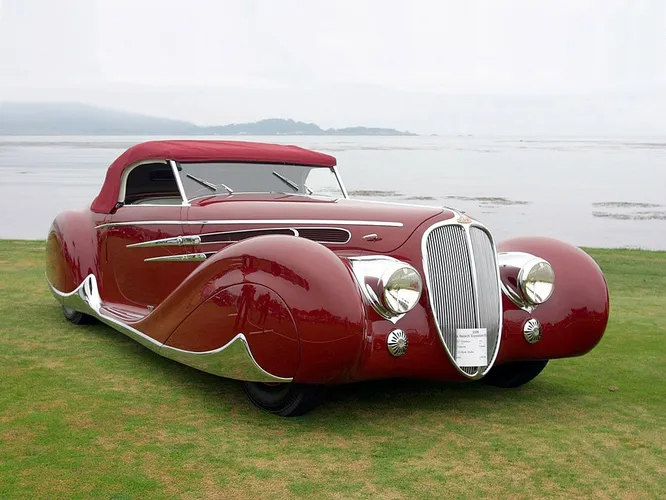 1938 год, Delahaye 165 Cabriolet. Кузов от Figoni Falaschi.