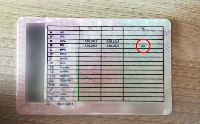 Что означает AS в водительском удостоверении? Какие еще отметки есть в ...