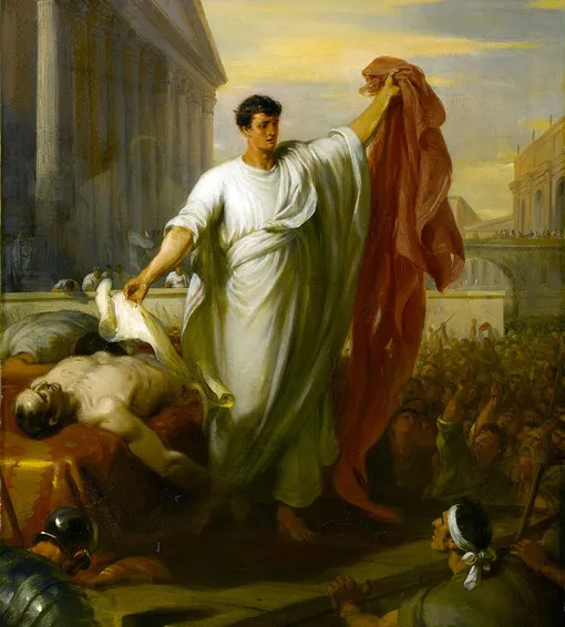 «Марк Антоний читает завещание Цезаря». Худ. Уиллиам Хилтон, 1834 г.